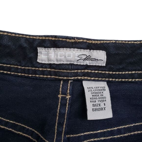 Chicos Platinum Bootcut Jeans Womens 8 Petite (1 Short) Black Denim Western - Picture 5 of 10